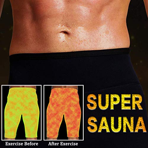 Martiount Pantalones de Sauna para Hombre Rutina de Ejercicio Pantalones Body Shaper Pantalones Cortos de Neopreno Que Adelgaza de la Pérdida de Peso Pantalones Slim Gym Tummy Fat Burner Fitness L