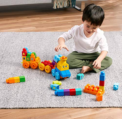 Mega Bloks Tren musical ABC, juguete de construcción para bebé + 1 año (Mattel FWK22)