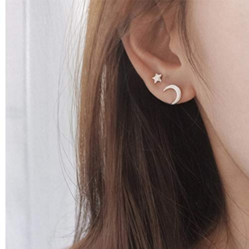 Milacolato 6 pares de pendientes de bola de acero inoxidable para hombres mujeres CZ cartílago Helix Ear Piercing