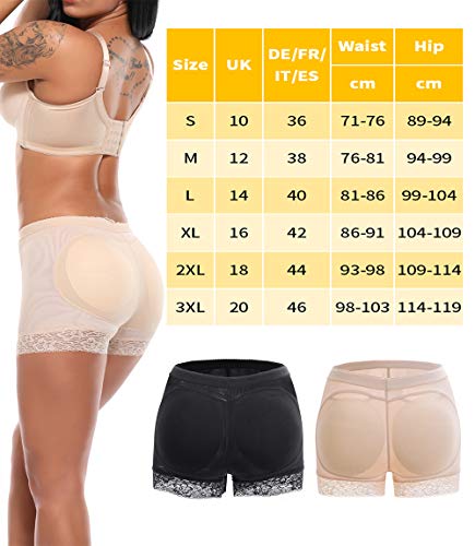 MISS MOLY Mujer Bragas Braguitas Relleno Embellecer Cadera Lencería Pantalones de Seguridad Control Panties Shapewear Enhancer Hip Booty