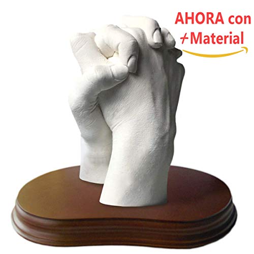 MOLDEARTEBABY UN RECUERDO INOLVIDABLE Haz una Escultura de Manos con tu Pareja, Manos Entrelazadas, Escultura Realista, Peana Incluida