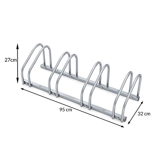 Monzana Aparcamiento para bicicletas soporte y organizador para 4 bicis para interior y exterior para pared y suelo