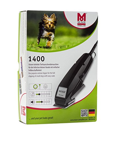 Moser 1400 - Máquina Cortapelo para Animales, Cabezal de Corte de Acero Inoxidable, 5 posiciones de 0,7 a 3mm