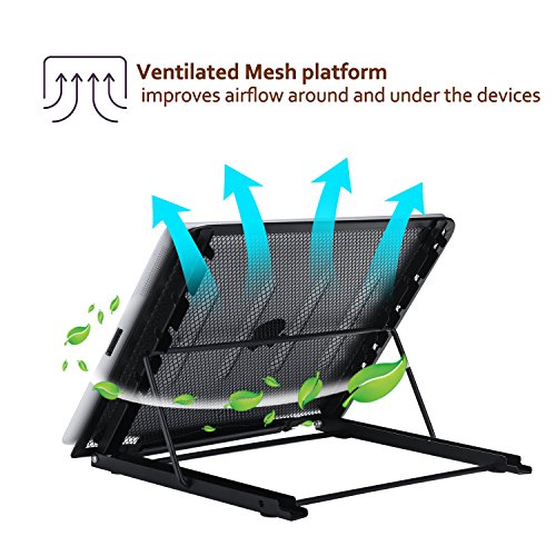 Multifunción 7 ángulo Soporte de ángulo múltiple ajustable ventilado, para computadora portátil, tableta y tablero de bocetos