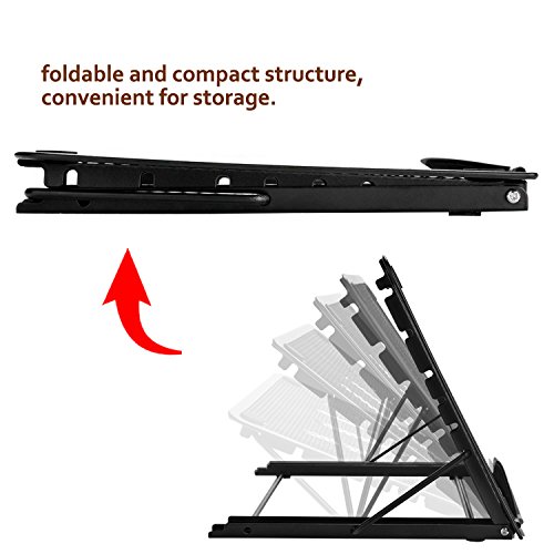 Multifunción 7 ángulo Soporte de ángulo múltiple ajustable ventilado, para computadora portátil, tableta y tablero de bocetos