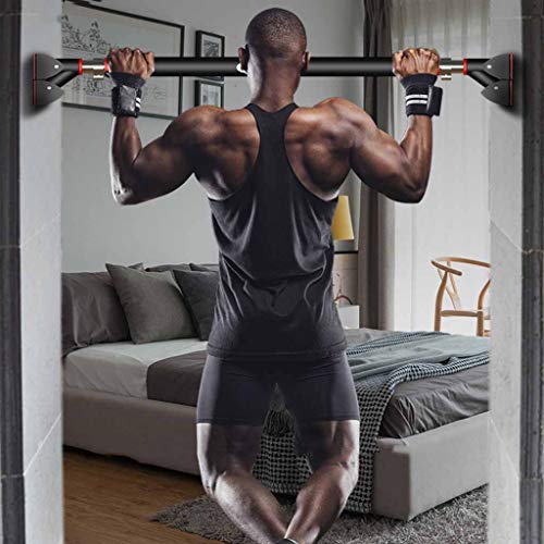 Musculación Pull-ups Barras horizontales Equipo de la Aptitud Home Pull-ups y Deportes de Interior formación Barras horizontales físicas sin Agujeros (Color : Black, Size : 130-175cm)