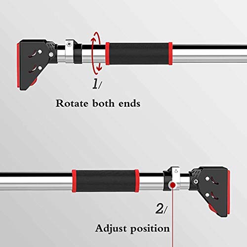 Musculación Pull-ups Puerta Barras horizontales de Pared Interior Pull-ups domésticos-Corte Libre unipolar Wall aparatos de Ejercicios Bares Colgantes (Color : Silver, Size : 130-175cm)