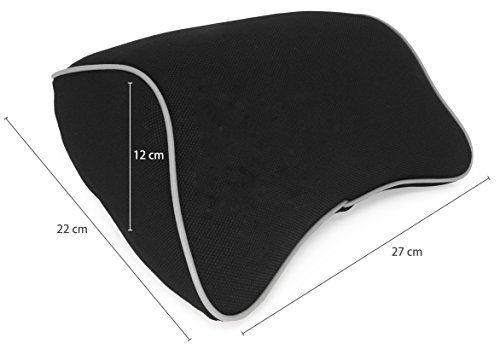 MyGadget Almohada Cabeza para Coche - Cojin Cervical y Cuello para Conducir - Soporte Reposacabezas Ortopédico de Viaje - Car Seat Pillow - Negro