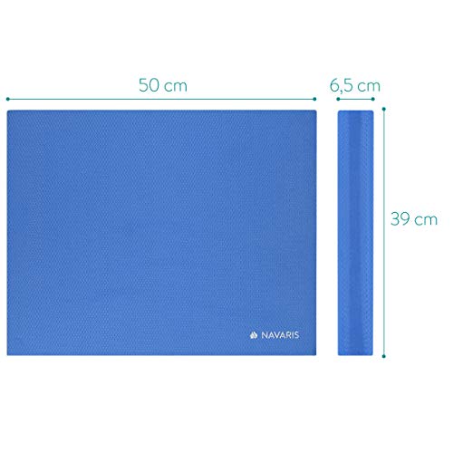 Navaris colchoneta de coordinación - Plataforma de Equilibrio para Ejercicios de Yoga y Pilates - Cojín Fitness 50 x 39 x 6.5CM - Almohadilla -Azul