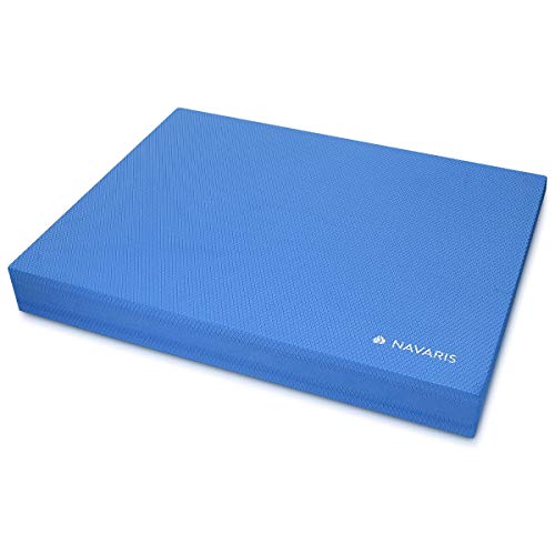 Navaris colchoneta de coordinación - Plataforma de Equilibrio para Ejercicios de Yoga y Pilates - Cojín Fitness 50 x 39 x 6.5CM - Almohadilla -Azul