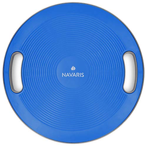 Navaris Plataforma de Equilibrio con Asas - Tabla para Ejercicios de coordinación - Disco para Entrenamiento de Fitness de Ø 40CM en Azul