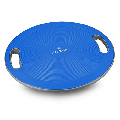 Navaris Plataforma de Equilibrio con Asas - Tabla para Ejercicios de coordinación - Disco para Entrenamiento de Fitness de Ø 40CM en Azul