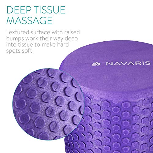 Navaris Rodillo para Pilates de 45CM - Rodillo de Espuma para Masaje Fitness y Yoga - Foam Roller para fortalecimiento Muscular en Morado