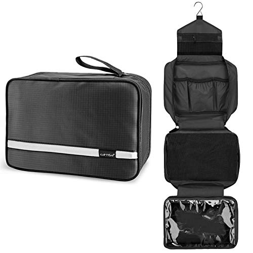 Neceser de Viaje, Neceser Maquillaje Grande para Hombre y Mujer, Carttiya Bolsa de Aseo Impermeable para Colgar, Negro