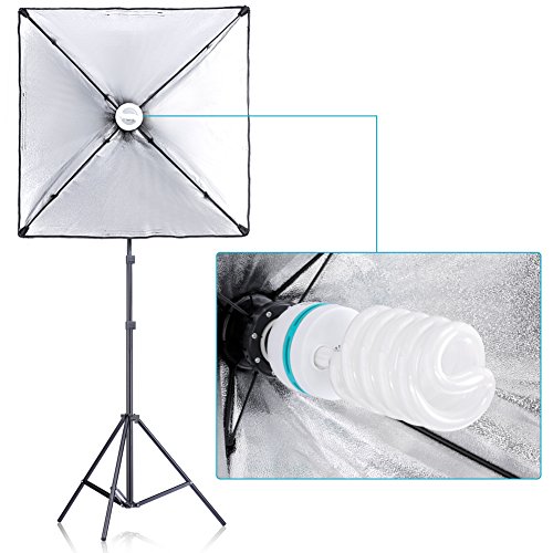 Neewer Set para Estudio fotográfico y producción de vídeo, Sistema de Soporte de 2,6 m x 3 m con Fondos, reflectores Tipo Paraguas y softbox de 800 W y 5500 K