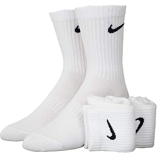 Nike Everyday Lightweight Crew Trainings Socks (3 Pairs), Calcetines Hombre, Blanco (white/Black), 34–38 (Talla del fabricante: S)