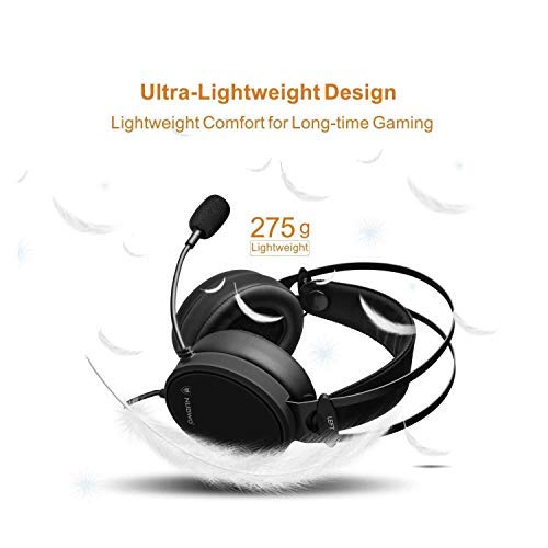 NUBWO - Auriculares para Videojuegos PS4, N7 Stereo Xbox One, con Cable para PC, con micrófono de cancelación de Ruido, para PC, Mac, Playstation 4, Xbox One, Android y iPhone Negro