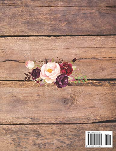 Nuestra Boda Agenda y Planificador de Boda: Organizador y Agenda Sin fecha para Novias o Novios para planear todas las actividades previas a la ... boda tema Rosas Rustico 8.5 x 11 in 135 pag