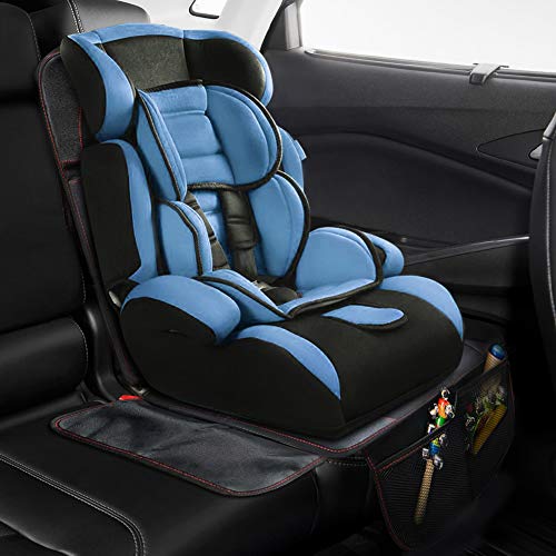 NWOUIIAY Protectores de Asiento para Coche Impermeable Antideslizante con Organizador Bolsillos para los Asientos de Coche de Bebé Fácil de Limpiar y Arreglar Negro