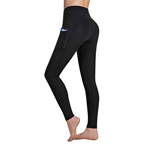 Occffy Cintura Alta Pantalón Deportivo de Mujer Leggings para Running Training Fitness Estiramiento Yoga y Pilates DS166 (Negro, S)