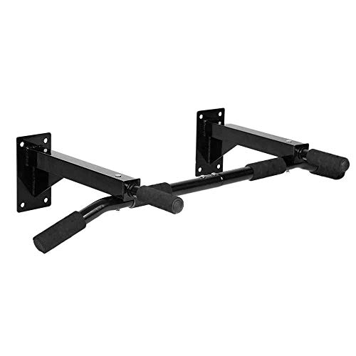 OcioDual Barra de Dominadas de Pared Elevación Pull Up Flexiones Dorsales hasta 350Kg Negra Gym Gimnasio para el Hogar Casa Fija