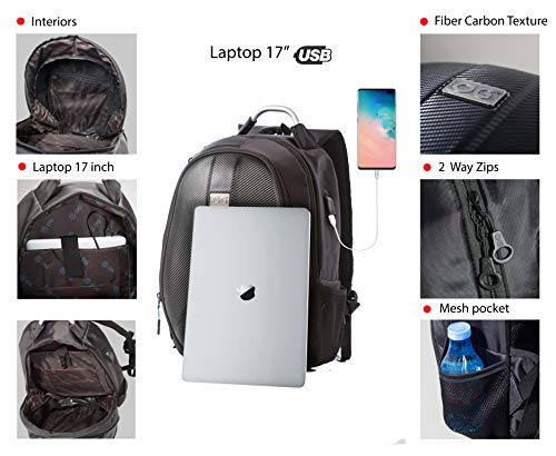 OG Online&Go Getaway Mochila Moto Impermeable, Hombre, Rígida, Gran Capacidad, Expandible 35L/45L, Bolsa Porta-Casco Motorista, Correa Casco, Antirrobo, Reflectante, USB, Portátil