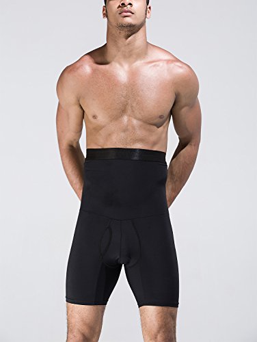 Panegy - Hombre Faja para Lumbares Calzoncillos Boxer sin Costura con Faja Reductora Moldeadora Body para Hombre Adelgazante Cinturón Abdominal - Negro, EU S / Asian label size M (35-60 KG)