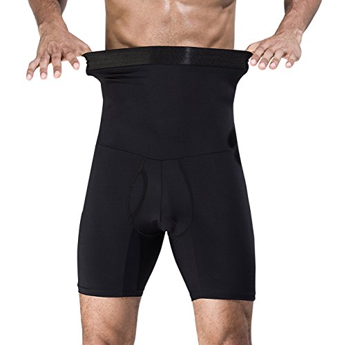 Panegy - Hombre Faja para Lumbares Calzoncillos Boxer sin Costura con Faja Reductora Moldeadora Body para Hombre Adelgazante Cinturón Abdominal - Negro, EU S / Asian label size M (35-60 KG)