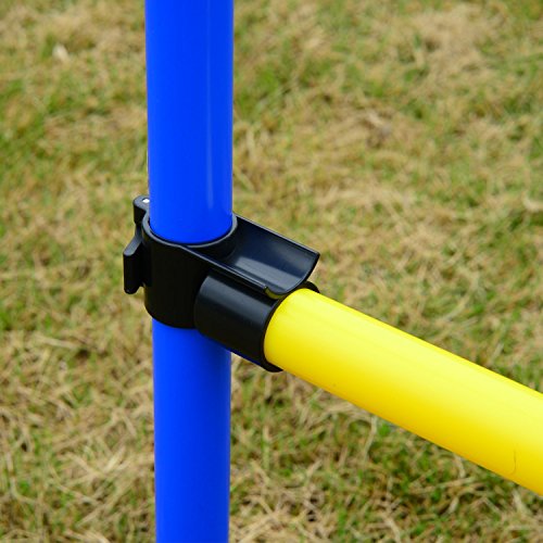 PawHut Set Entrenamiento Agility Agilidad Perros Salto Tunel y Slalom Azul Amarillo NUE