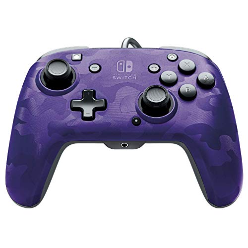 PDP - Mando Pro Faceoff Deluxe + Audio Chat Camo Purpura (Nintendo Switch)