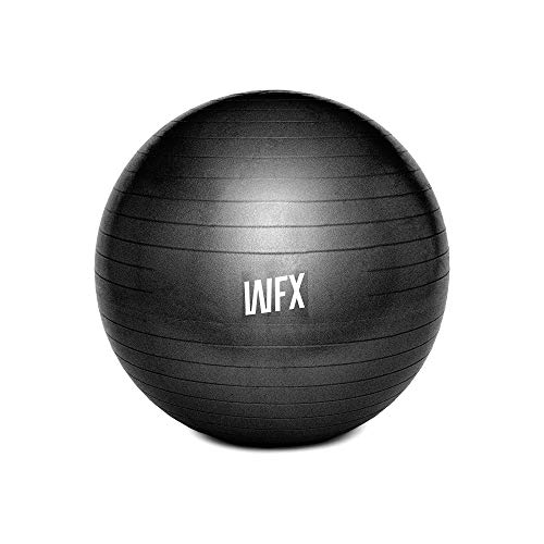 Pelota de Ejercicio »Orion« con la Bomba/Pelota Gimnasia Resistente para Sentarse y para Practicar Ejercicio/Bola inflada/Pelota Pilates Fitness 85 cm/Negro