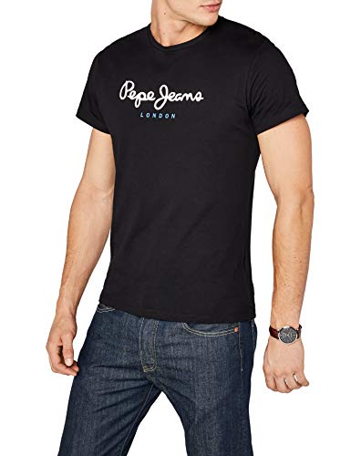 Pepe Jeans Eggo, Camiseta Para Hombre, Negro (Black), X-Large