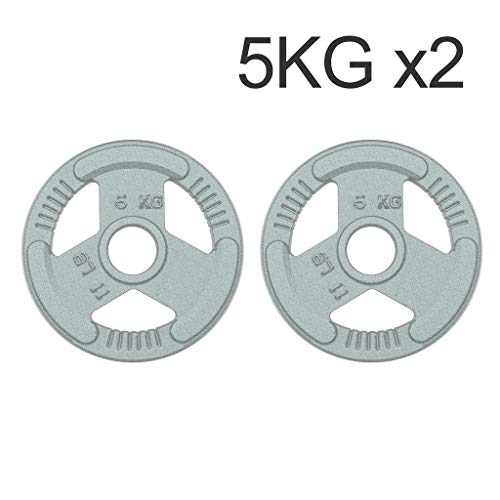 Pesas de Disco Discos de Pesas para Musculación Un par de placas con barra moldeada 2 pulgadas placas de hierro Peso Olímpico placa de 50 mm / abertura for Home Gym Fitness Discos de Pesas Fitness y E