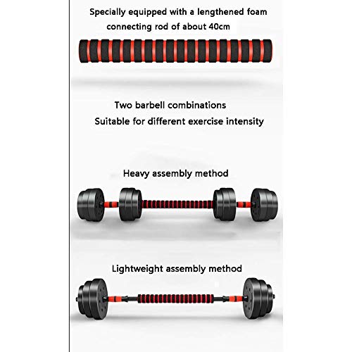 Pesas de gimnasia ajustables, equipo de gimnasia con barra ajustable para gimnasia, pesas con mancuernas recubiertas con barra, juego de pesas 2 en 1, uso múltiple, hogar, gimnasio, oficina, dos pes