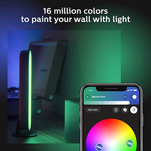 Philips Hue Play Barra de luz regulable compatible con Amazon Alexa, Apple HomeKit y Google Home, luz blanca y de colores, requiere conexión a puente Hue, blanca, incluye alimentador (2 unidades)