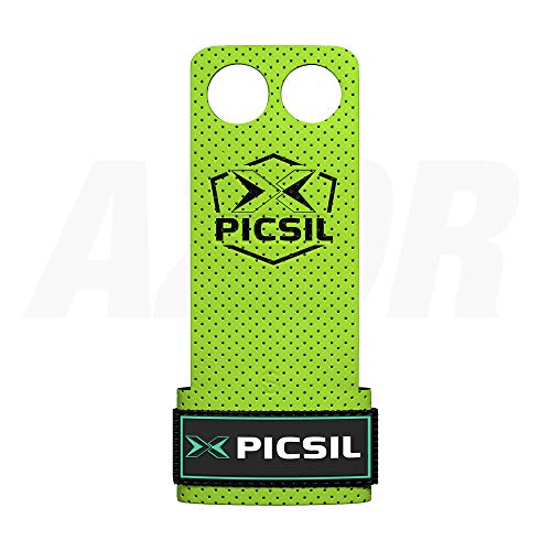 PICSIL Azor 2H Calleras para Crossfit Grips 2 Agujeros Agarre y Protector de Mano o Guantes para Gimnasia Unisex para Hombre en Deportes de Fitness Pullup Calistenia Halterofilia y Musualción.