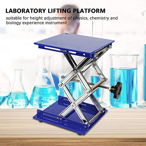 Plataforma Lab, Akozon 7.9x7.9'' Scientific Lab Laboratory Scissor Jack, Plataforma de elevación de laboratorio de acero inoxidable Stand Rack Scissor Lab-Lift Lifter