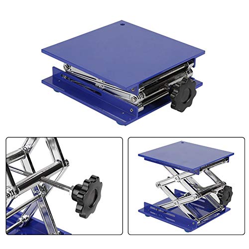 Plataforma Lab, Akozon 7.9x7.9'' Scientific Lab Laboratory Scissor Jack, Plataforma de elevación de laboratorio de acero inoxidable Stand Rack Scissor Lab-Lift Lifter