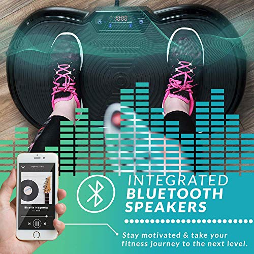 Plataforma Vibratoria Bluefin Fitness Ultra Slim | 5 Programas + 180 Niveles | Altavoces Bluetooth | Fácil de Guardar | Elegante Diseño Británico | Rendimiento de Por Vida