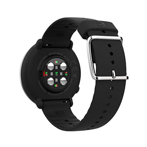 Polar Ignite – Reloj de fitness con GPS integrado, pulsómetro de muñeca, guías de entrenamiento - hombre/mujer - negro/plata M/L