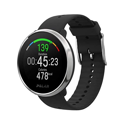 Polar Ignite – Reloj de fitness con GPS integrado, pulsómetro de muñeca, guías de entrenamiento - hombre/mujer - negro/plata S/M