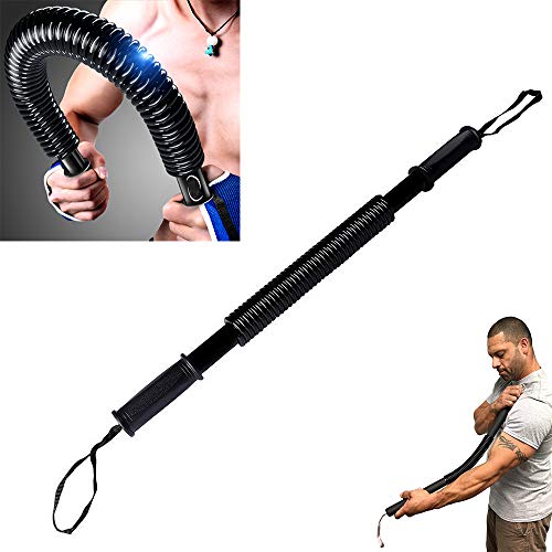 Power twister Barra Flexible para Entrenamiento con Resorte, Barra Musculación, Extensor Entrenamiento Pecho y Brazos a Casa o Gimnasio - Barra Flexible para Fortalecer,70KG