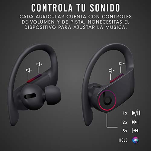 Powerbeats Pro - Auriculares intraurales inalámbricos - Chip Apple H1, Bluetooth de Clase 1, 9 horas de sonido ininterrumpido, resistentes al sudor - Negro