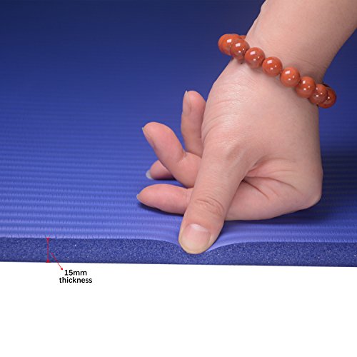 PROIRON Colchonetas de Yoga Antideslizante Espesa para Pilates, Gimnasio Fitness or en Casa con Tirante -180cm x 61cm x 15mm