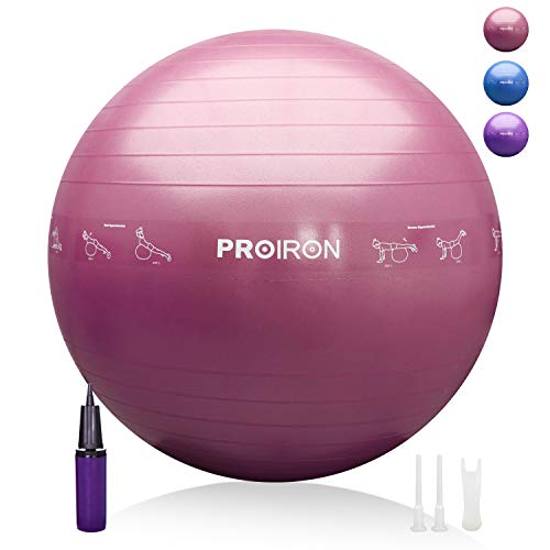 PROIRON Pelota de Pilates 55cm Fitball Pilates Pelota Embarazo (Rosa)