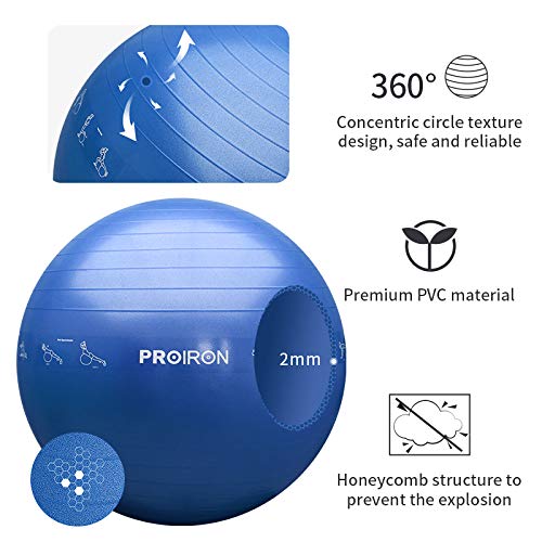 PROIRON Pelota de Pilates 65cm Fitball Pilates Pelota Embarazo (Claro)