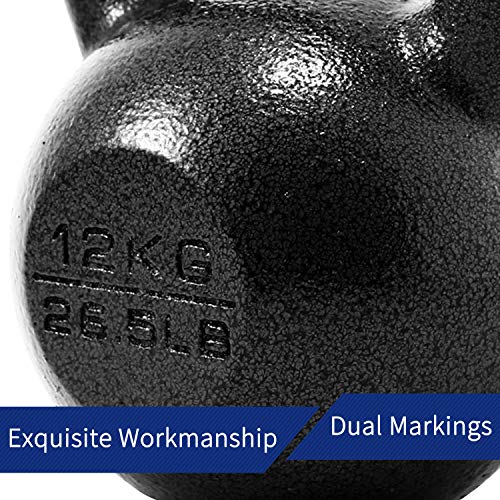 PROIRON Pesa Rusa de Hierro Fundido, Kettlebell 12kg para fisicoculturismo y Entrenamiento con Pesas