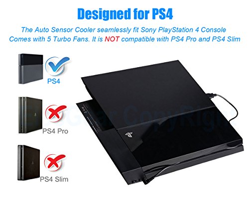 PS4 Turbo refrigerador ventilador de refrigeración - ElecGear Control De La Temperatura Del Súper USB Cooling Fan Cooler para Sony PlayStation 4