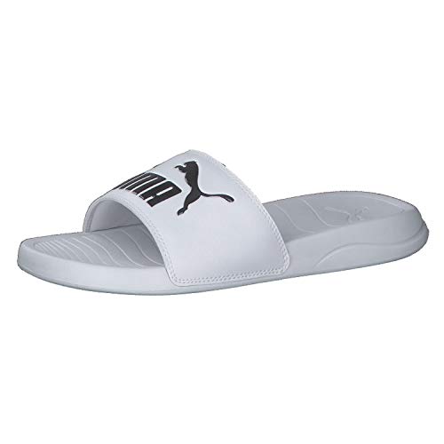 PUMA Popcat 20, Sandalias deslizantes Unisex Adulto, Blanco White Black, 44.5 EU