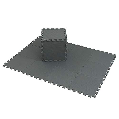 qqpp Alfombra Puzzle para Niños Bebe Infantil - Suelo de Goma EVA Suave. 18 Piezas (30*30*1cm), Gris. QQC-Lb18N